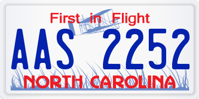 NC license plate AAS2252