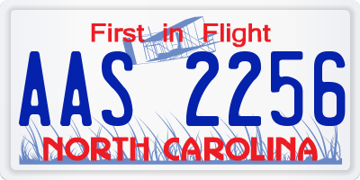 NC license plate AAS2256
