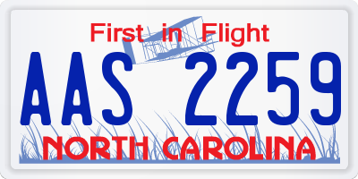 NC license plate AAS2259