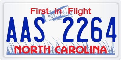 NC license plate AAS2264
