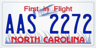NC license plate AAS2272