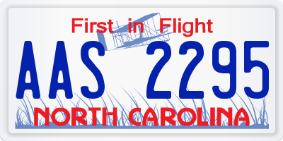 NC license plate AAS2295