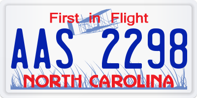 NC license plate AAS2298