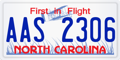 NC license plate AAS2306