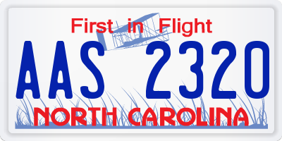 NC license plate AAS2320