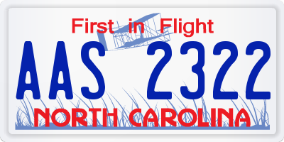 NC license plate AAS2322