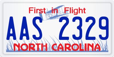 NC license plate AAS2329