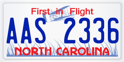 NC license plate AAS2336