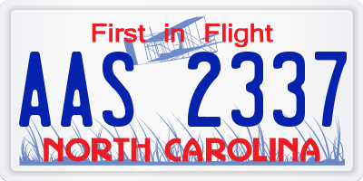 NC license plate AAS2337