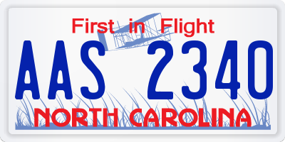 NC license plate AAS2340