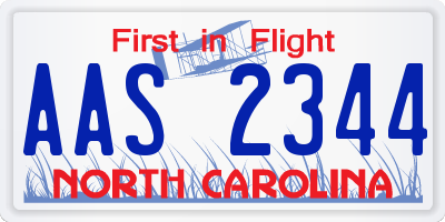 NC license plate AAS2344