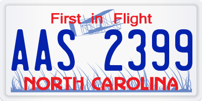 NC license plate AAS2399