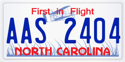 NC license plate AAS2404