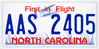 NC license plate AAS2405