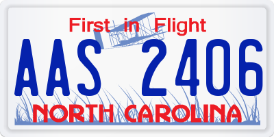 NC license plate AAS2406