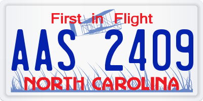 NC license plate AAS2409