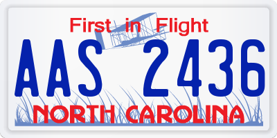 NC license plate AAS2436