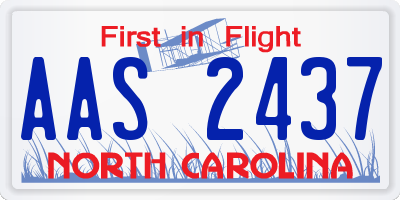NC license plate AAS2437