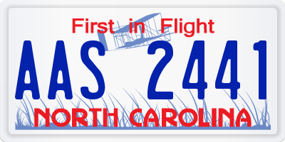 NC license plate AAS2441