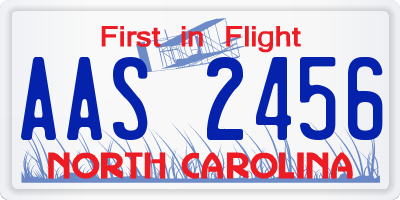 NC license plate AAS2456