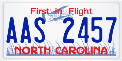 NC license plate AAS2457