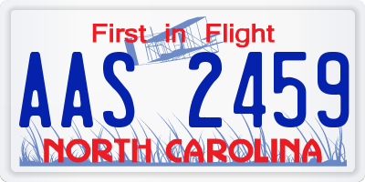 NC license plate AAS2459