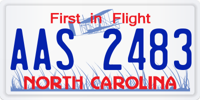 NC license plate AAS2483