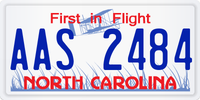 NC license plate AAS2484