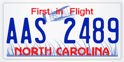 NC license plate AAS2489