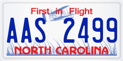 NC license plate AAS2499