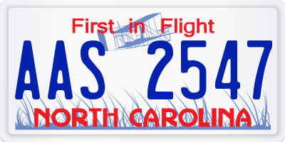 NC license plate AAS2547