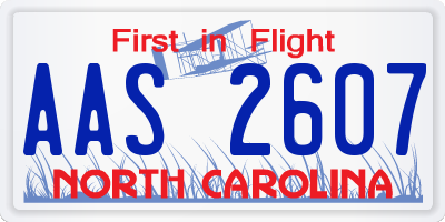 NC license plate AAS2607