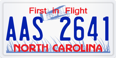 NC license plate AAS2641