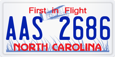 NC license plate AAS2686