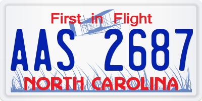 NC license plate AAS2687
