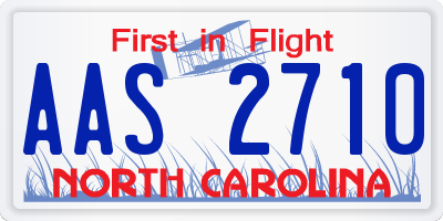 NC license plate AAS2710