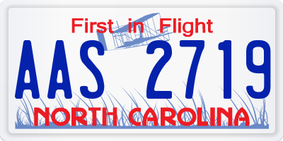 NC license plate AAS2719
