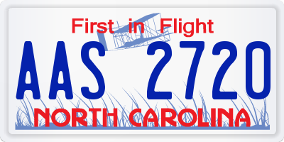 NC license plate AAS2720