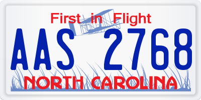 NC license plate AAS2768