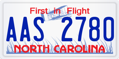 NC license plate AAS2780