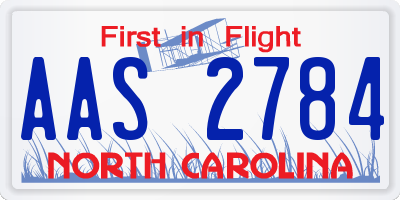 NC license plate AAS2784