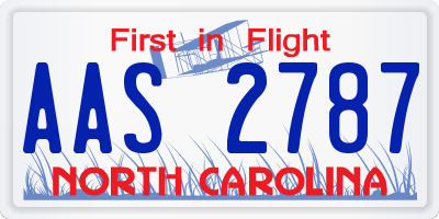 NC license plate AAS2787