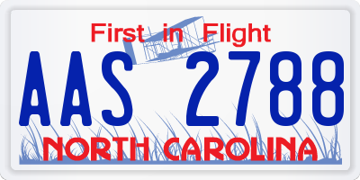 NC license plate AAS2788