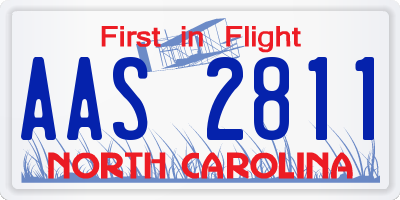 NC license plate AAS2811
