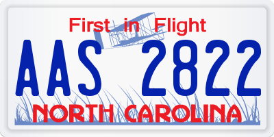 NC license plate AAS2822