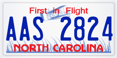 NC license plate AAS2824