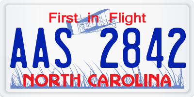 NC license plate AAS2842