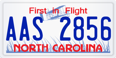 NC license plate AAS2856