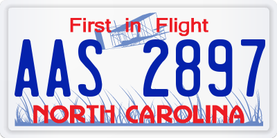 NC license plate AAS2897