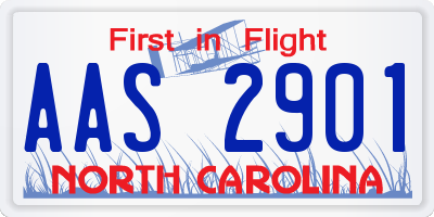 NC license plate AAS2901